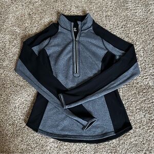 Gray and black lululemon half zip hoodie